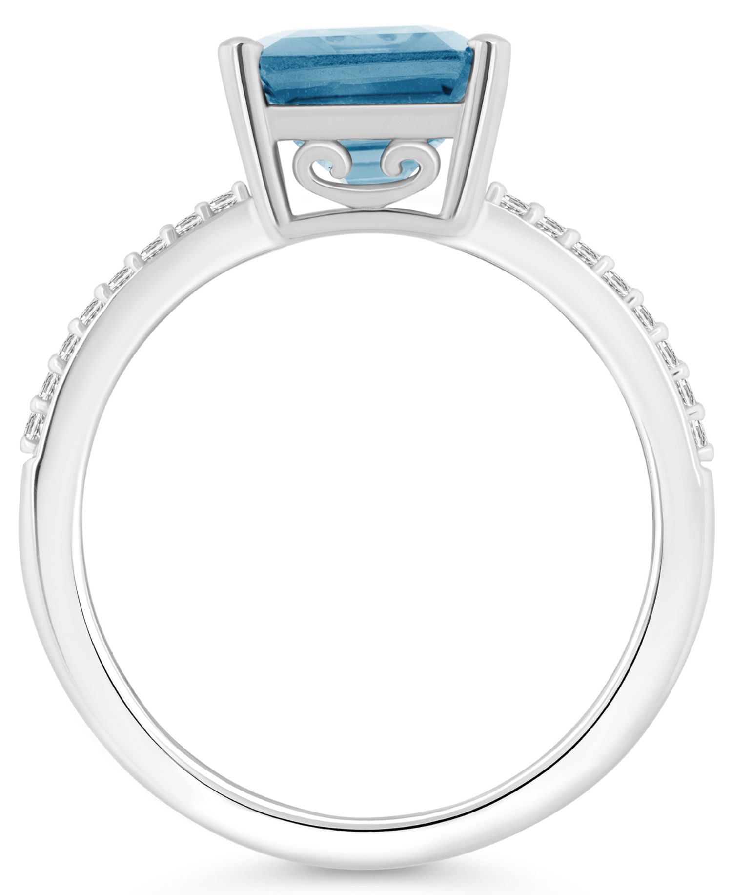 Women's Sky Blue Topaz (4-1/4 ct.t.w.) and Diamond (1/10 ct.t.w.) Ring in Sterling Silver