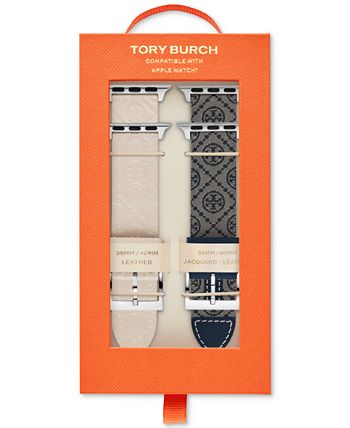 Tory Burch Women's T Monogram Leather Apple Watch Strap/38mm, 40mm, 41mm In  Yellow