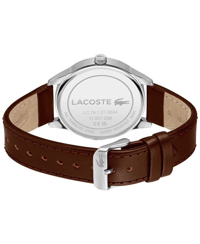 Lacoste Men's Vienna Brown Leather Strap Watch 42mm Macy's