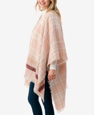 Women's Plaid Poncho