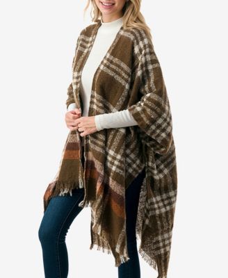 Women's Plaid Poncho