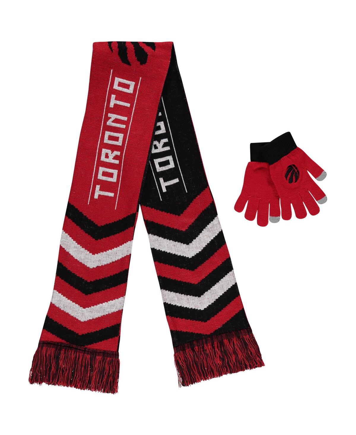 Shop Foco Men's And Women's  Red Toronto Raptors Glove And Scarf Combo Set