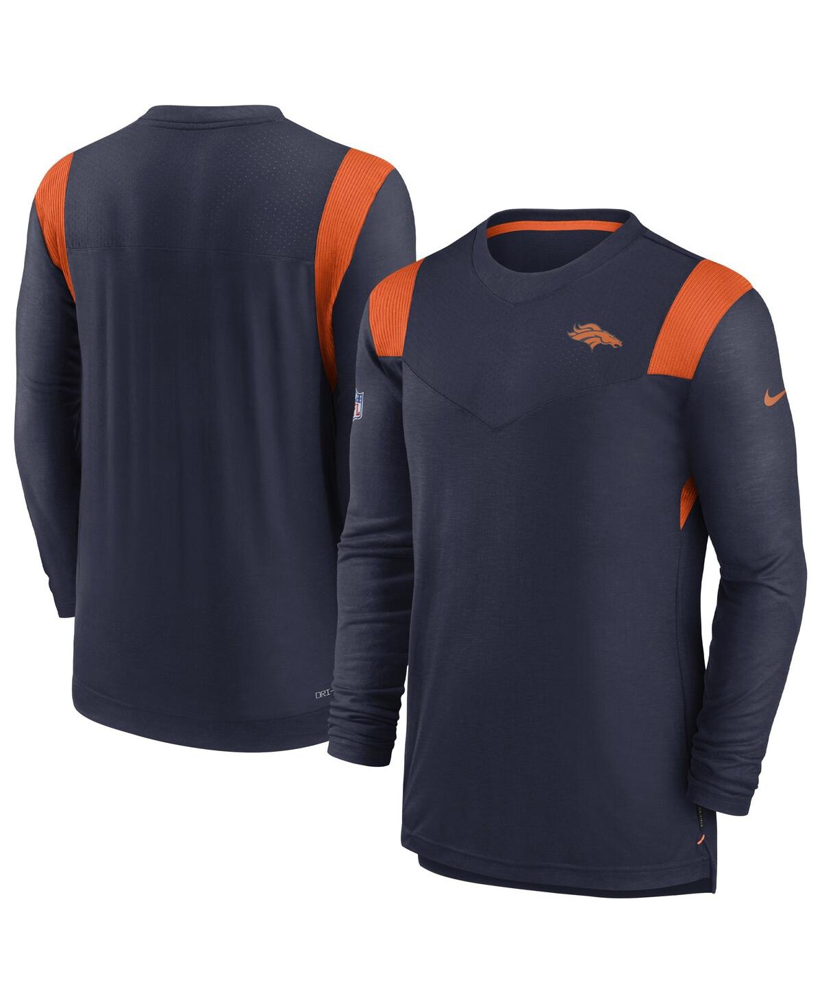 Men's NikeDenver Broncos Sideline Tonal Logo Performance Player Long Sleeve T-shirt - Navy
