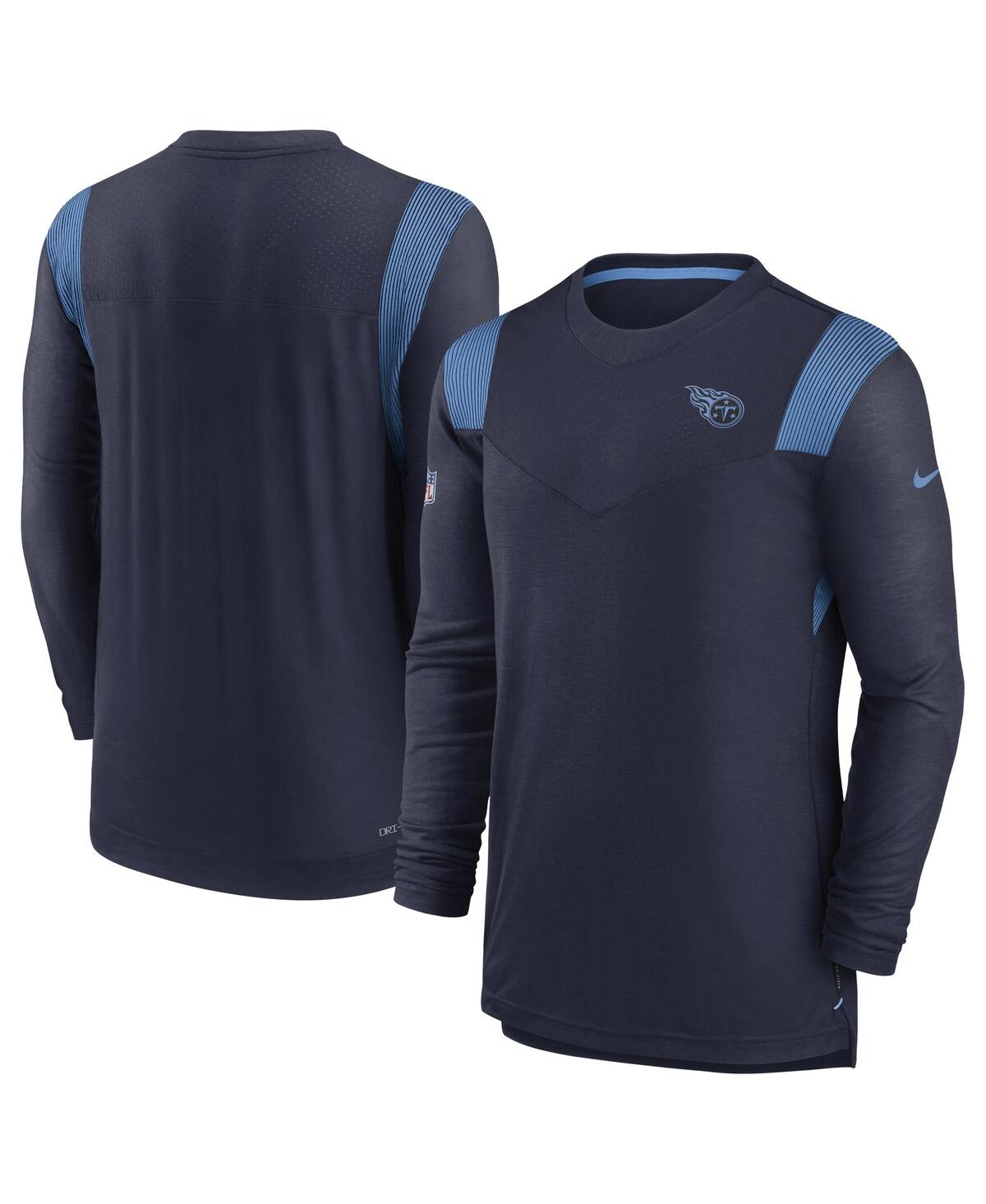 Men's NikeTennessee Titans Sideline Tonal Logo Performance Player Long Sleeve T-shirt - Navy