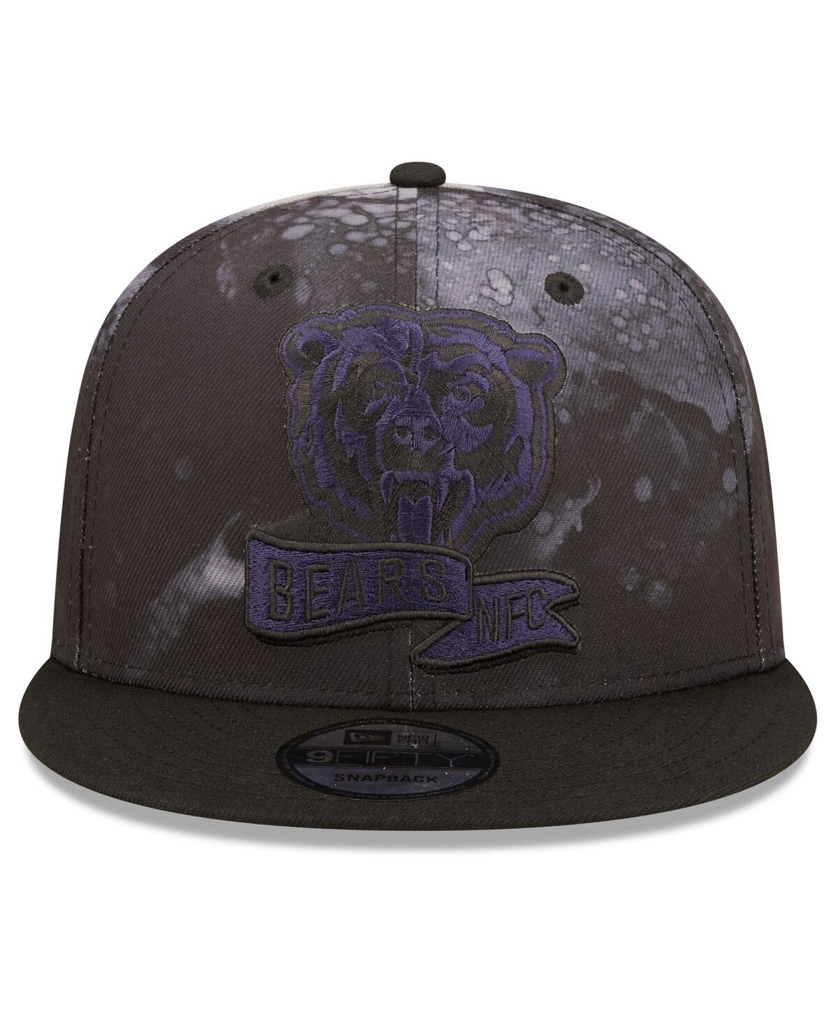 Shop New Era Men's  Black Chicago Bears Ink Dye 2022 Sideline 9fifty Snapback Hat