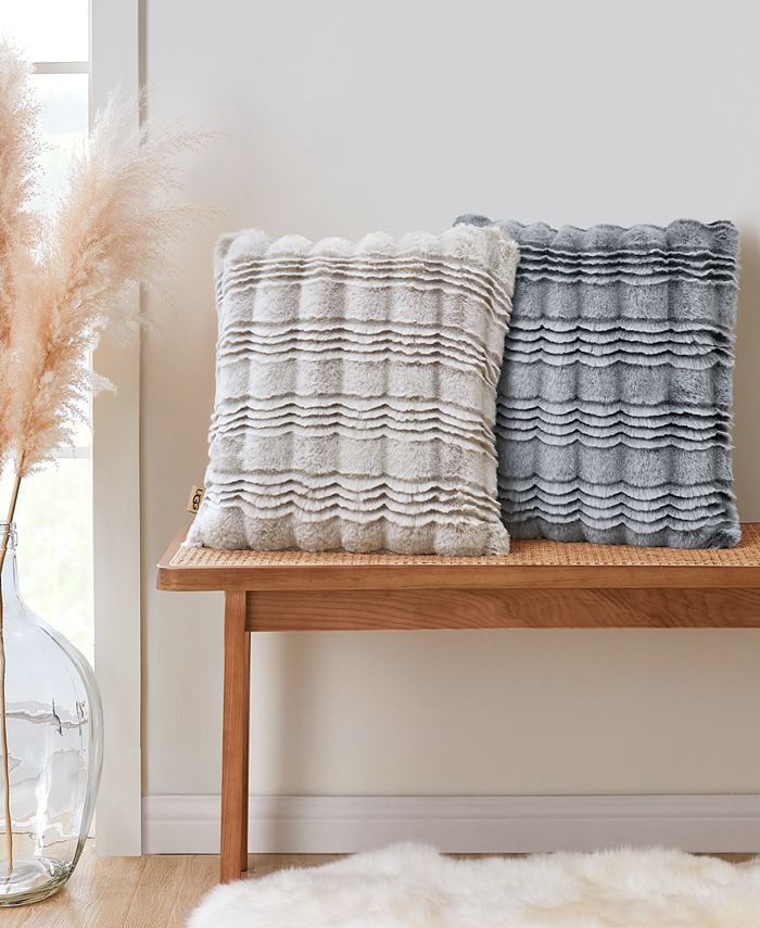 UGG® Marli Faux Fur Decorative Pillow, 20" x 20" Macy's