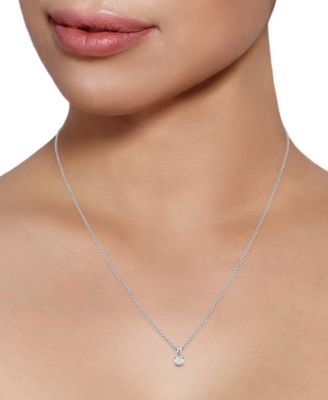 Certified Diamond 18" Pendant Necklace (1/3 ct. t.w.) in 14k White Gold featuring diamonds with the De Beers Code of Origin, Created for Macy's