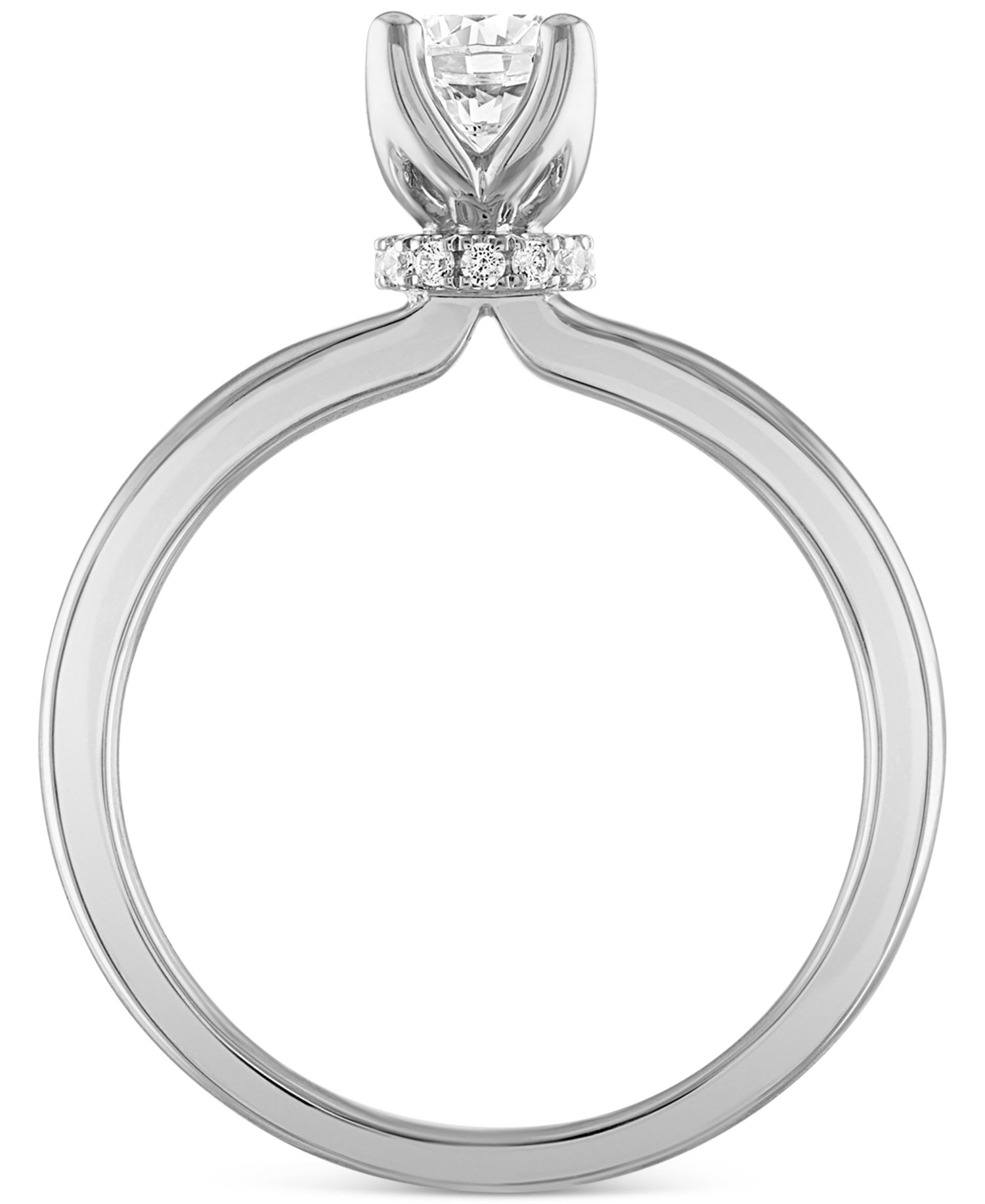 Certified Diamond Solitaire Engagement Ring (1/2 ct. t.w.) in 14k White Gold featuring diamonds with the De Beers Code of Origin