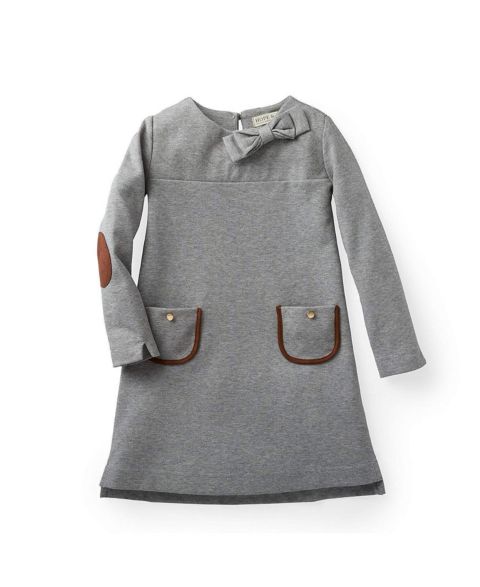 Платье Hope & Henry Quilted Ponte Riding Dress для девочек-малышей, цвет: Серый меланжевый