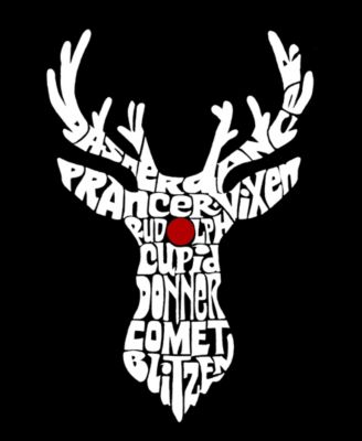 Men's Santa's Reindeer Word Art Short Sleeve T-shirt