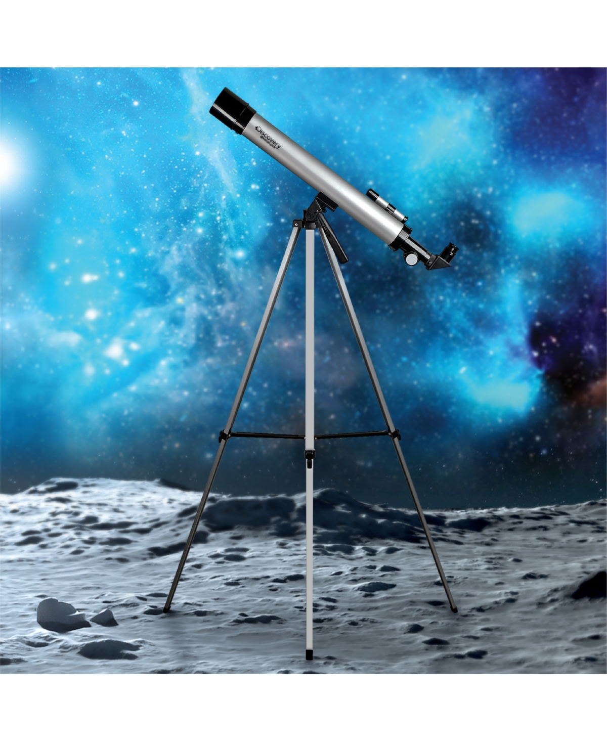 Shop Discovery Mindblown Telescope With Tripod, 50x And 100x Lenses In Silver