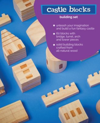 Solid Pine Wooden Castle Block Play Set, Created for Macy's