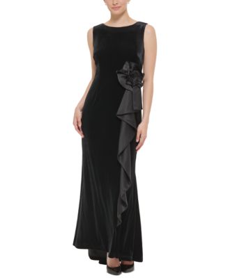 Jessica Howard Women's Rosette Waterfall-Ruffle Gown - Macy's