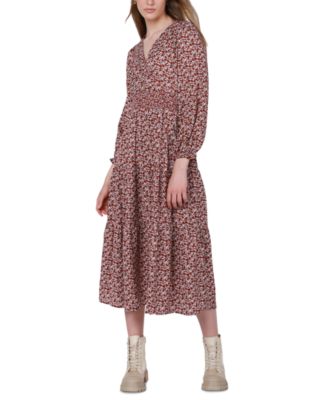 Black Tape Womens Smocked Tiered Dress Beige Size Medium main image 1