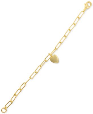 Paperclip Chain Bracelet with Heart