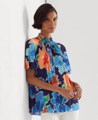 Lauren Ralph Lauren - Women's Floral Pleated Crinkle Georgette Blouse