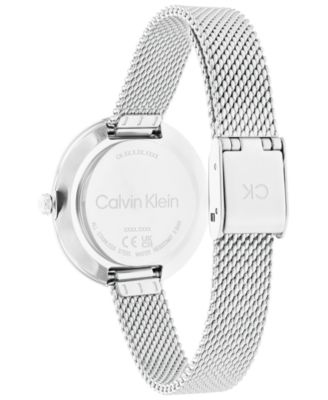 Women's Silver-Tone Stainless Steel Mesh Bracelet Watch 30mm