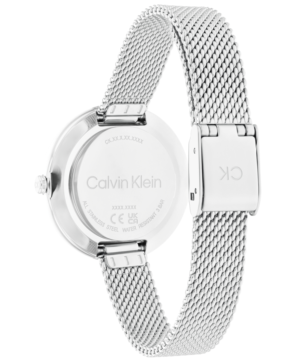 Calvin Klein Women's Silver-Tone Stainless Steel Mesh Bracelet Watch 30mm