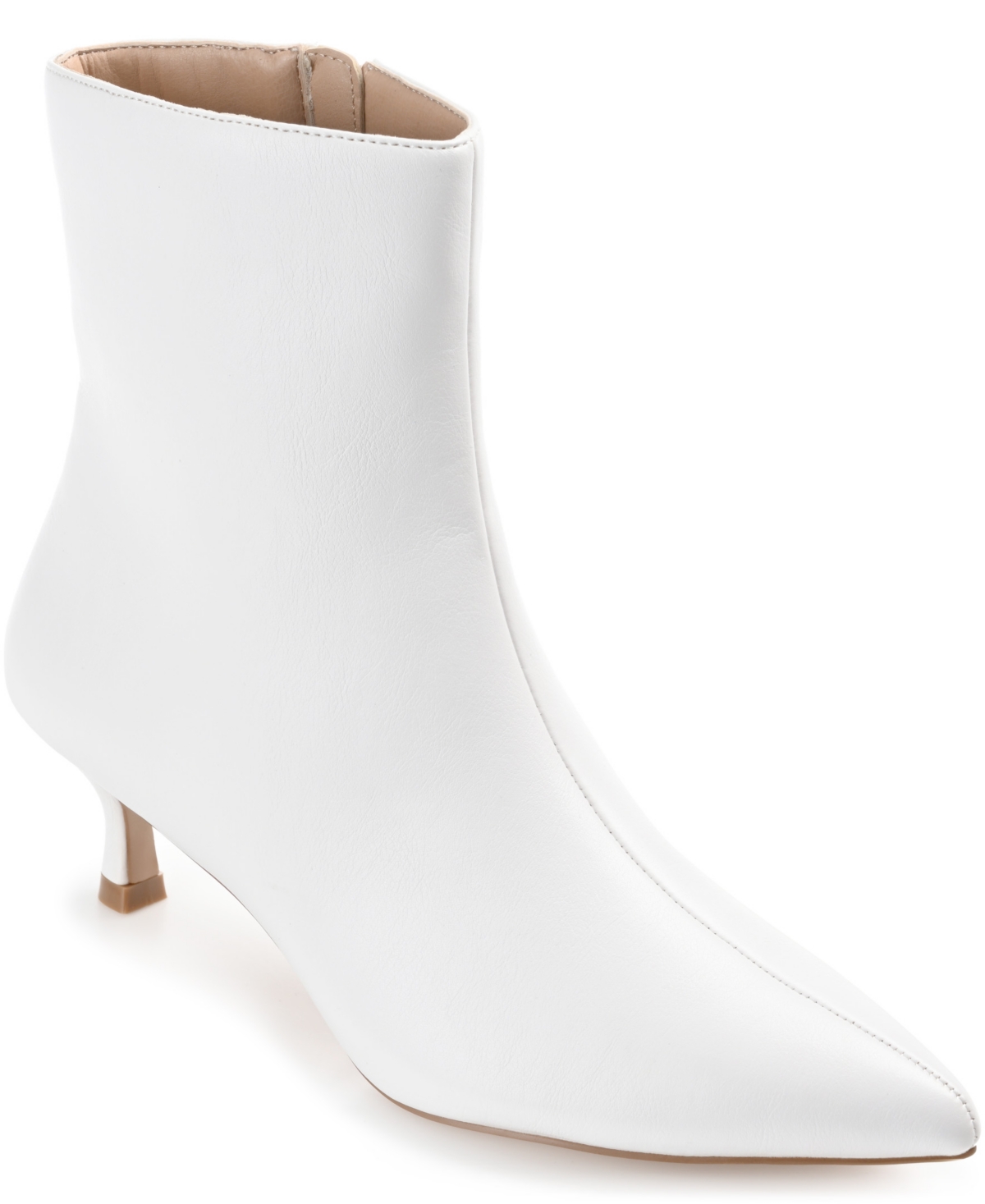 Journee Collection Women's Arely Pointed Booties In White