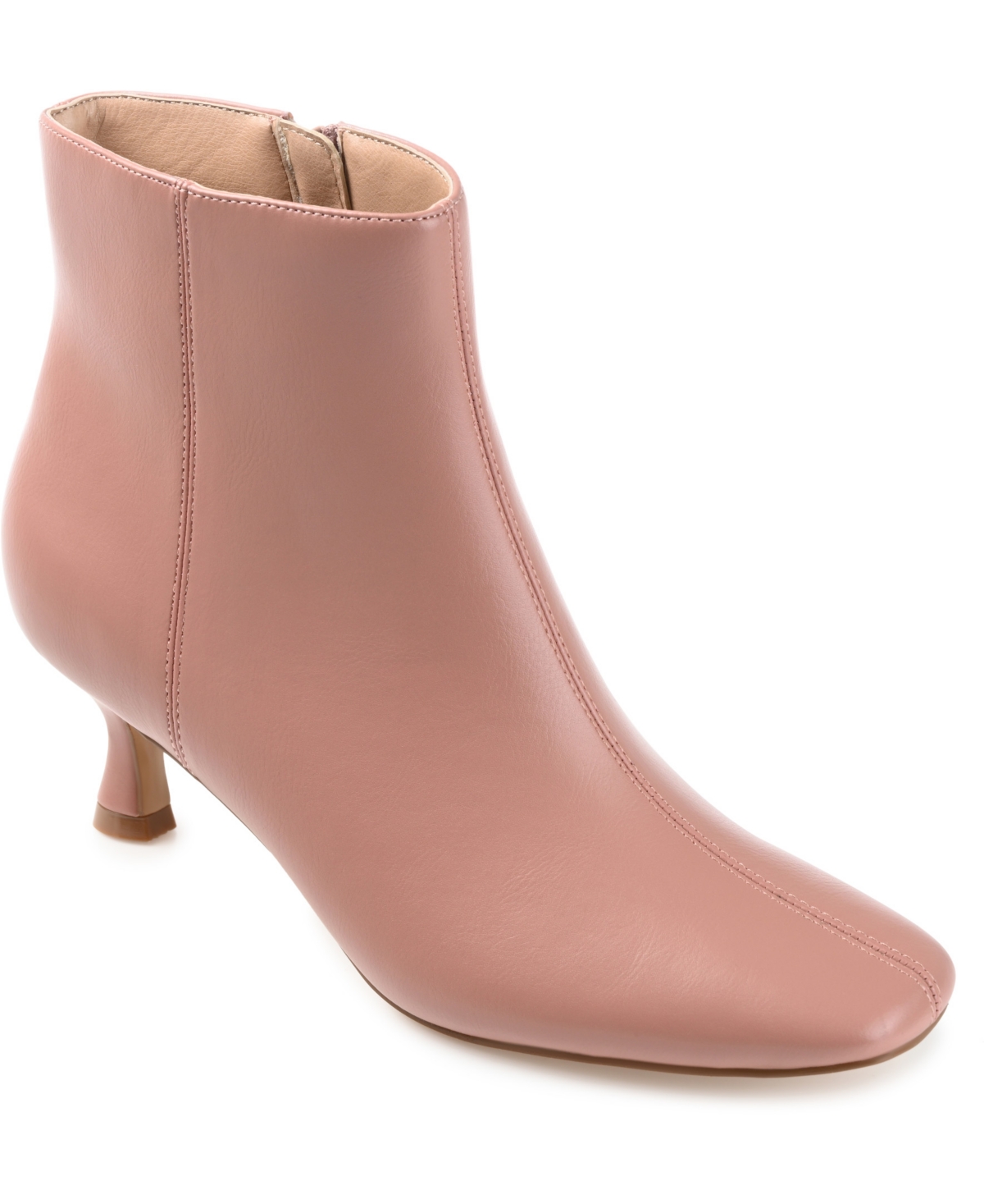 Journee Collection Women's Kelssa Square Toe Kitten Heel Dress Booties