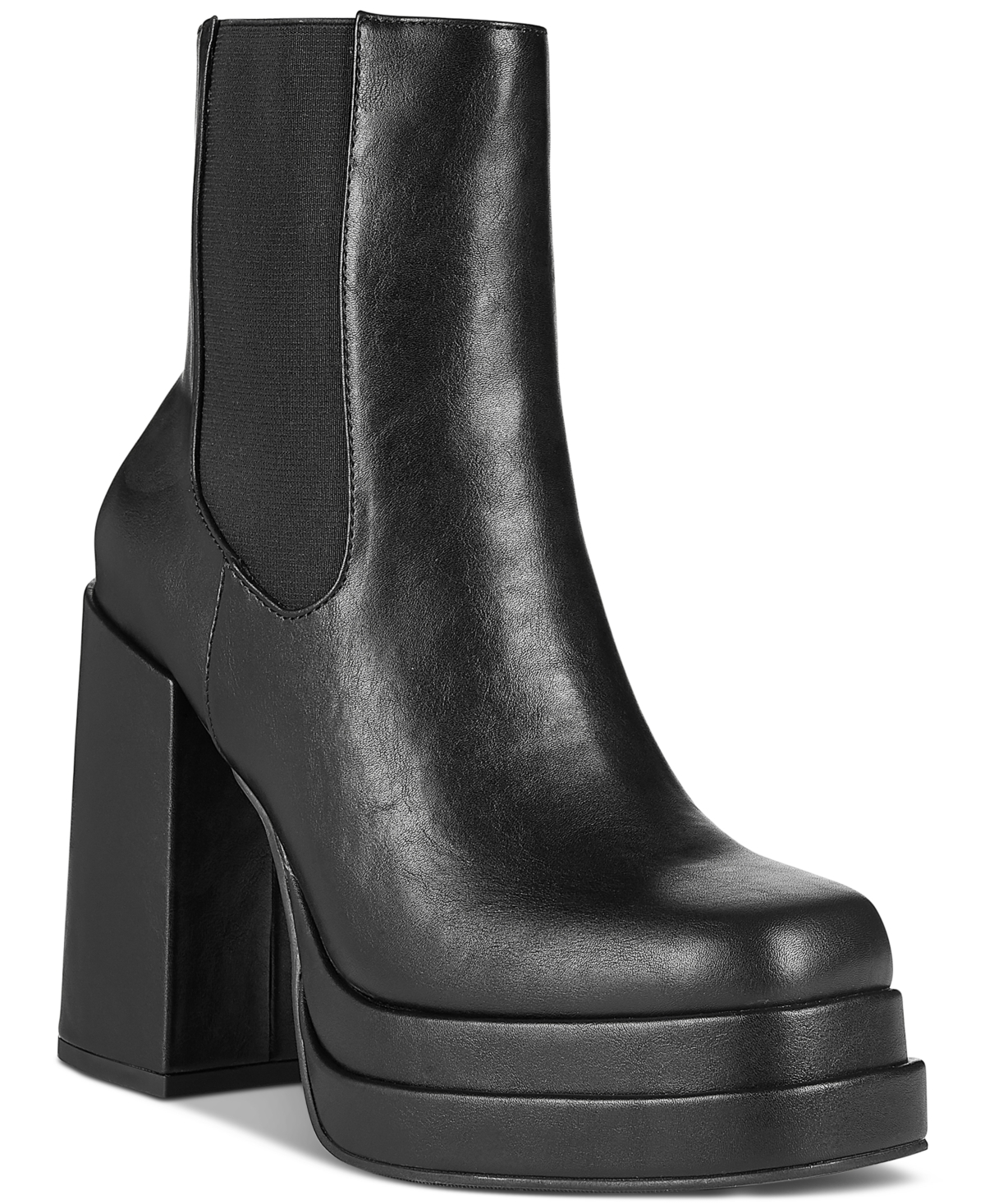 Ohara Double-Platform Booties, Created for Macy's - Black Smooth
