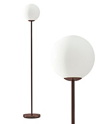 Luna LED Standing Decor Floor Lamp with Frosted Glass Globe - Bronze