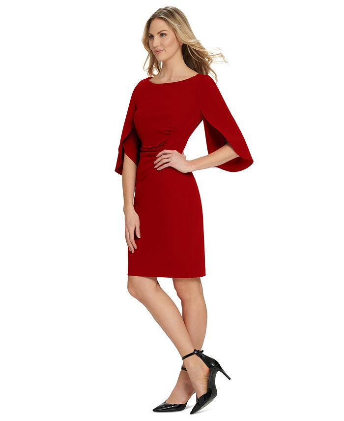 DKNY Women's Ruched Sheath Dress - Open Sleeve Midi Dress For Work & Evening - View #9