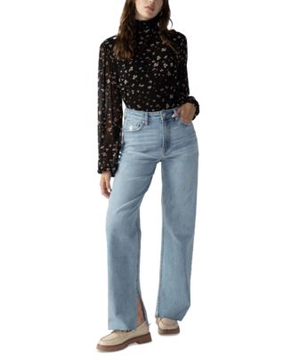 Sanctuary - Women's Night Dream Printed Mesh Mock Neck Top