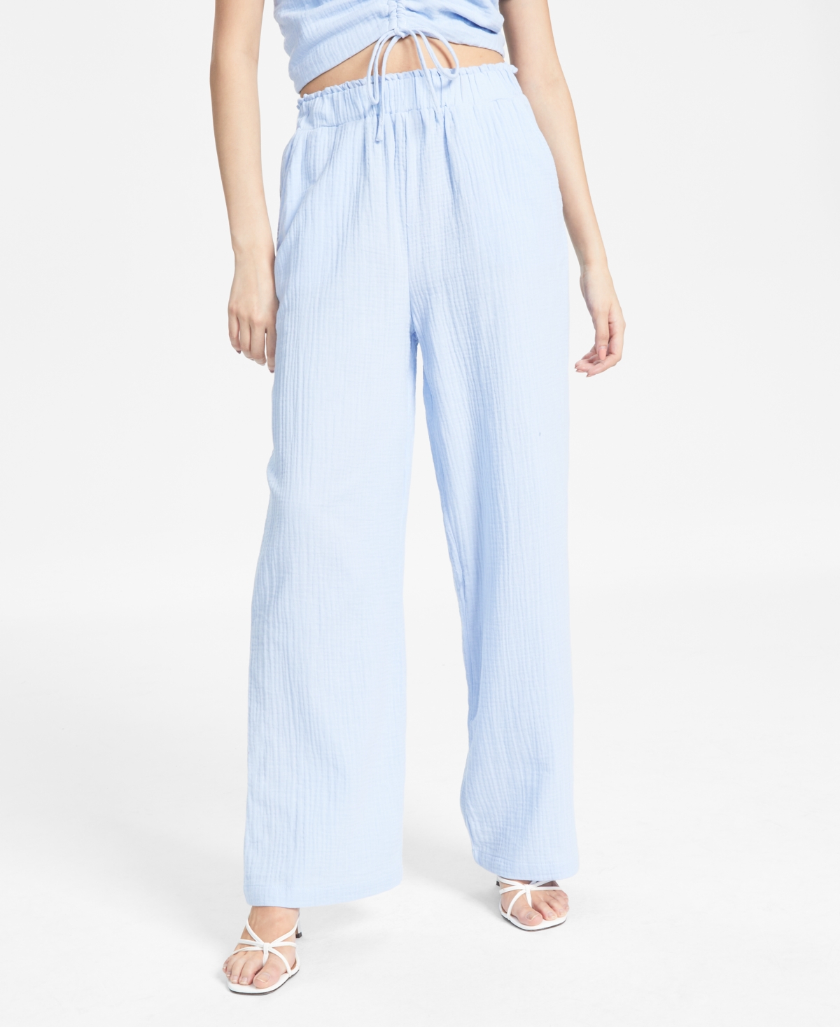  And Now This Women's Textured High-Rise Pull-On Pants