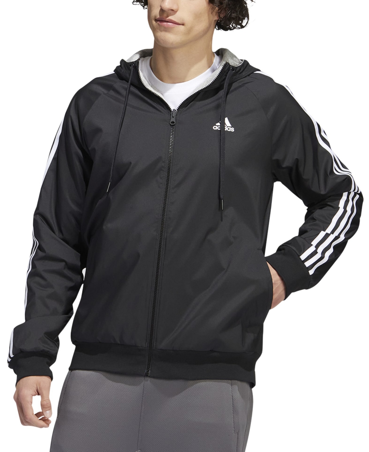 Adidas Originals Men's Balance Reversible Stripe Logo Jacket In Black,wht