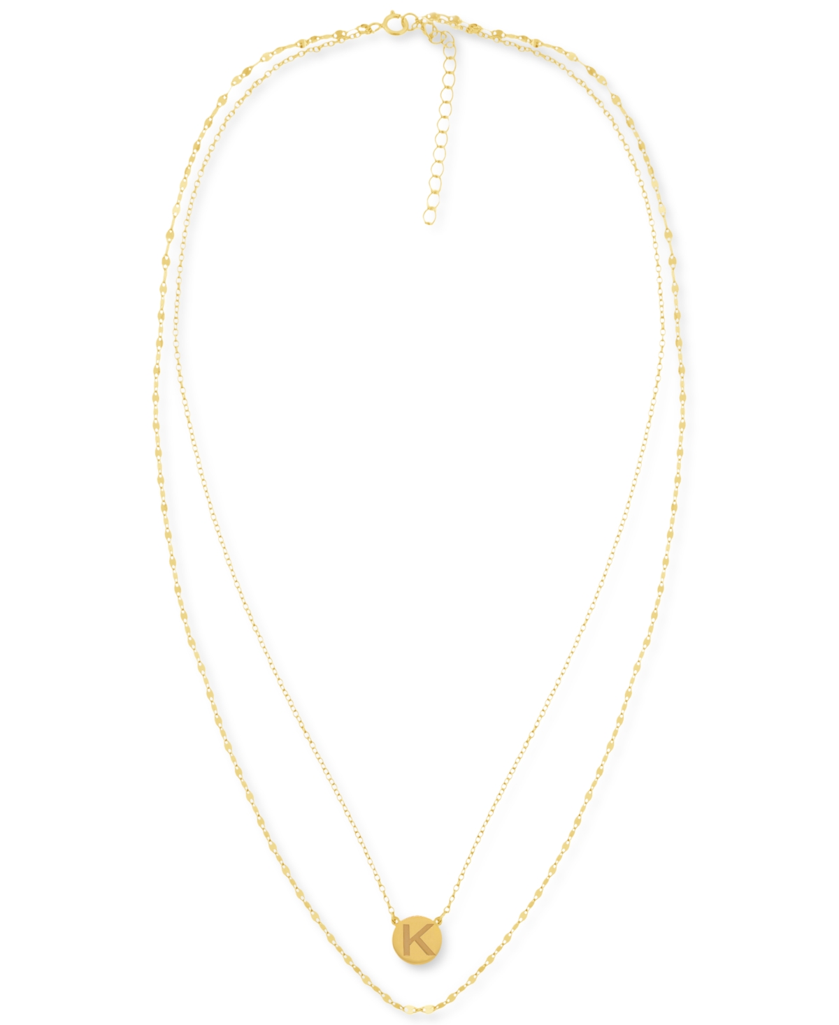 Giani Bernini Initial Disc Layered Pendant Necklace in 18kPlated Sterling Silver, Created for Macy's - K