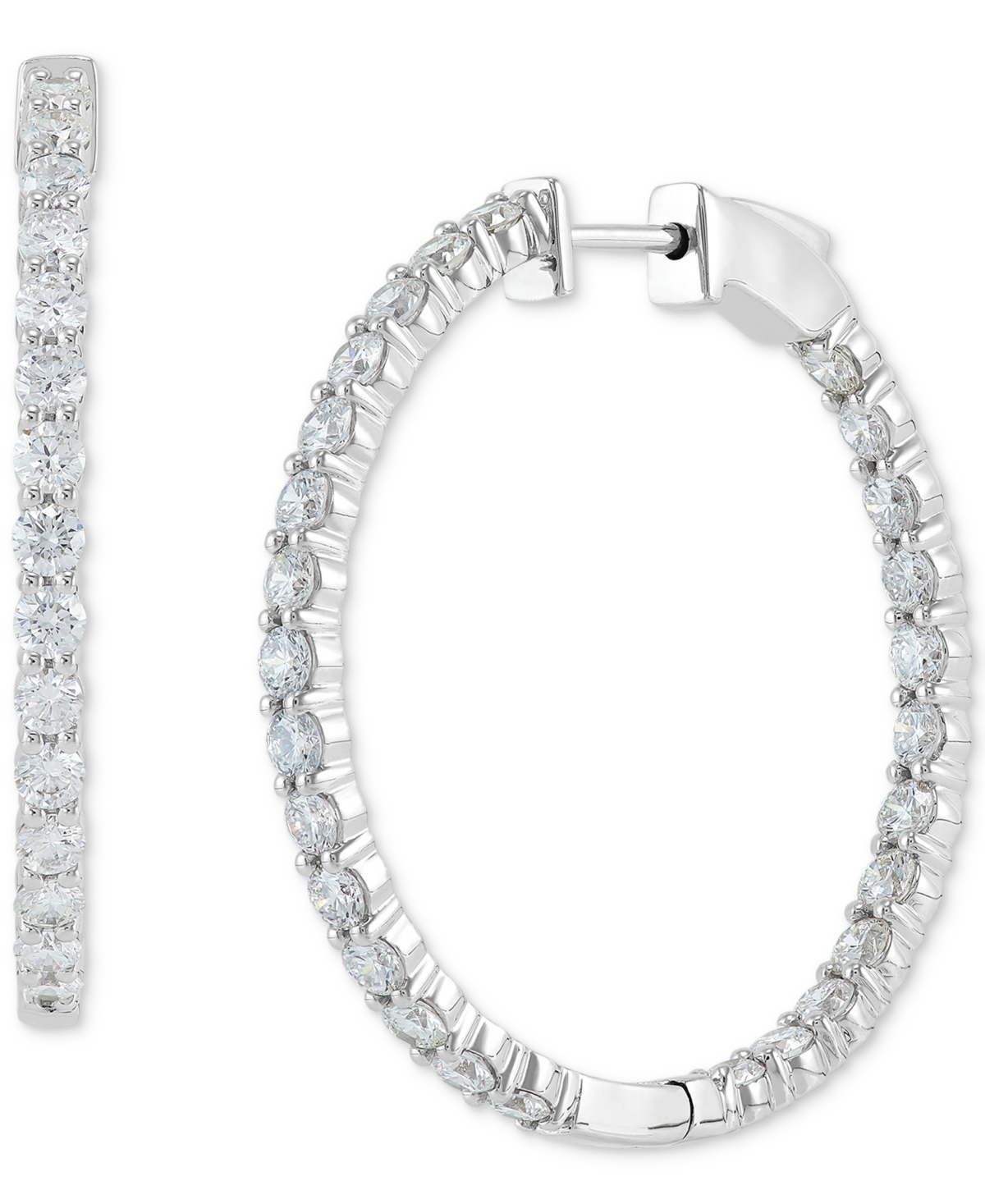 Grown With Love Lab Grown Diamond In & Out Medium Hoop Earrings (3 ct. t.w.) in 14k White Gold