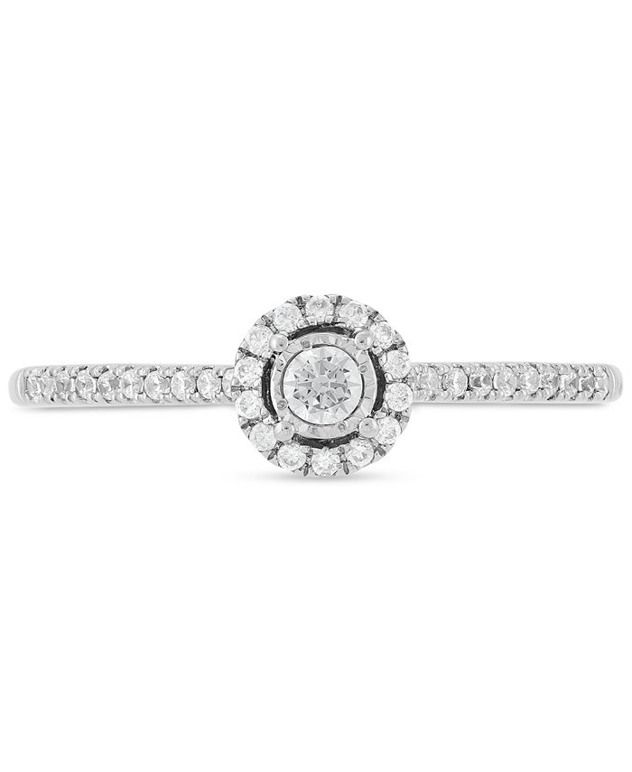 Forever Grown Diamonds LabCreated Diamond Halo Ring (1/4 ct. t.w.) in