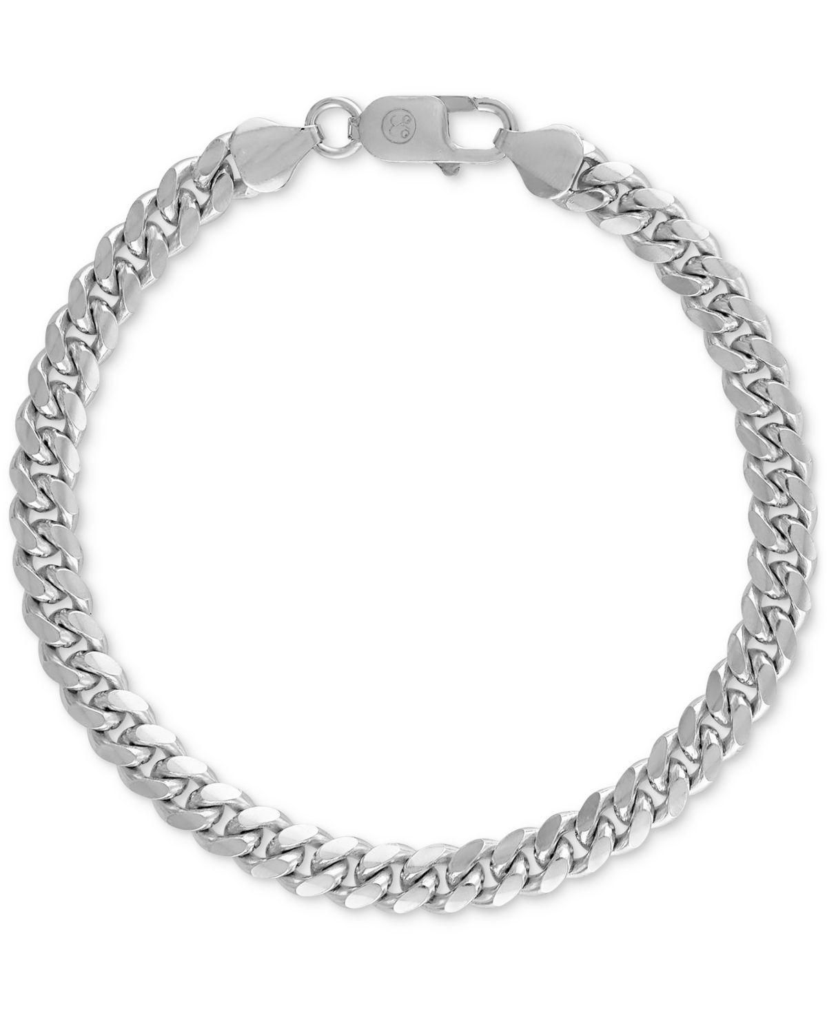Cuban Link Chain Bracelet, Created for Macy's - Silver