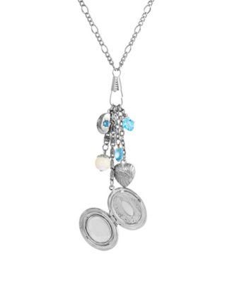Silver-Tone Mother of Pearl Charm Necklace