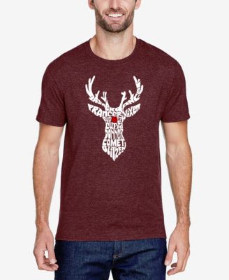 Men's Cotton/Poly Blend Word Art T-shirt - Santa's Reindeer