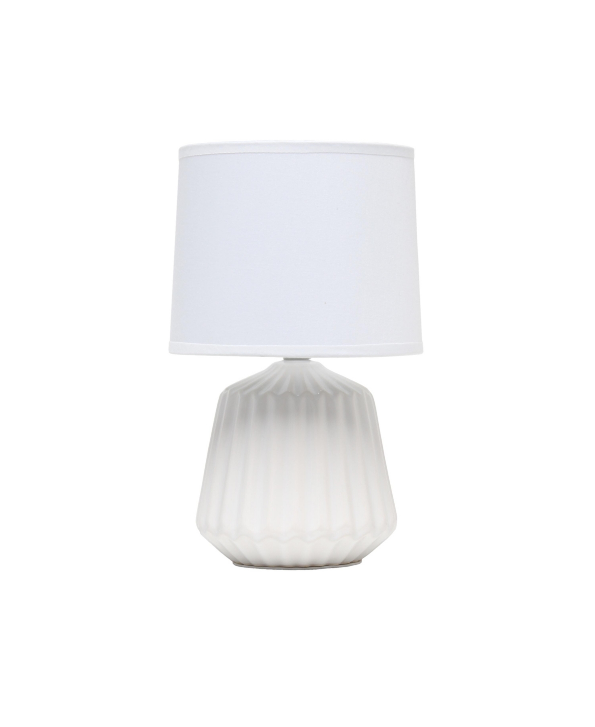 Simple Designs Petite Pleated Base Table Lamp In Off White
