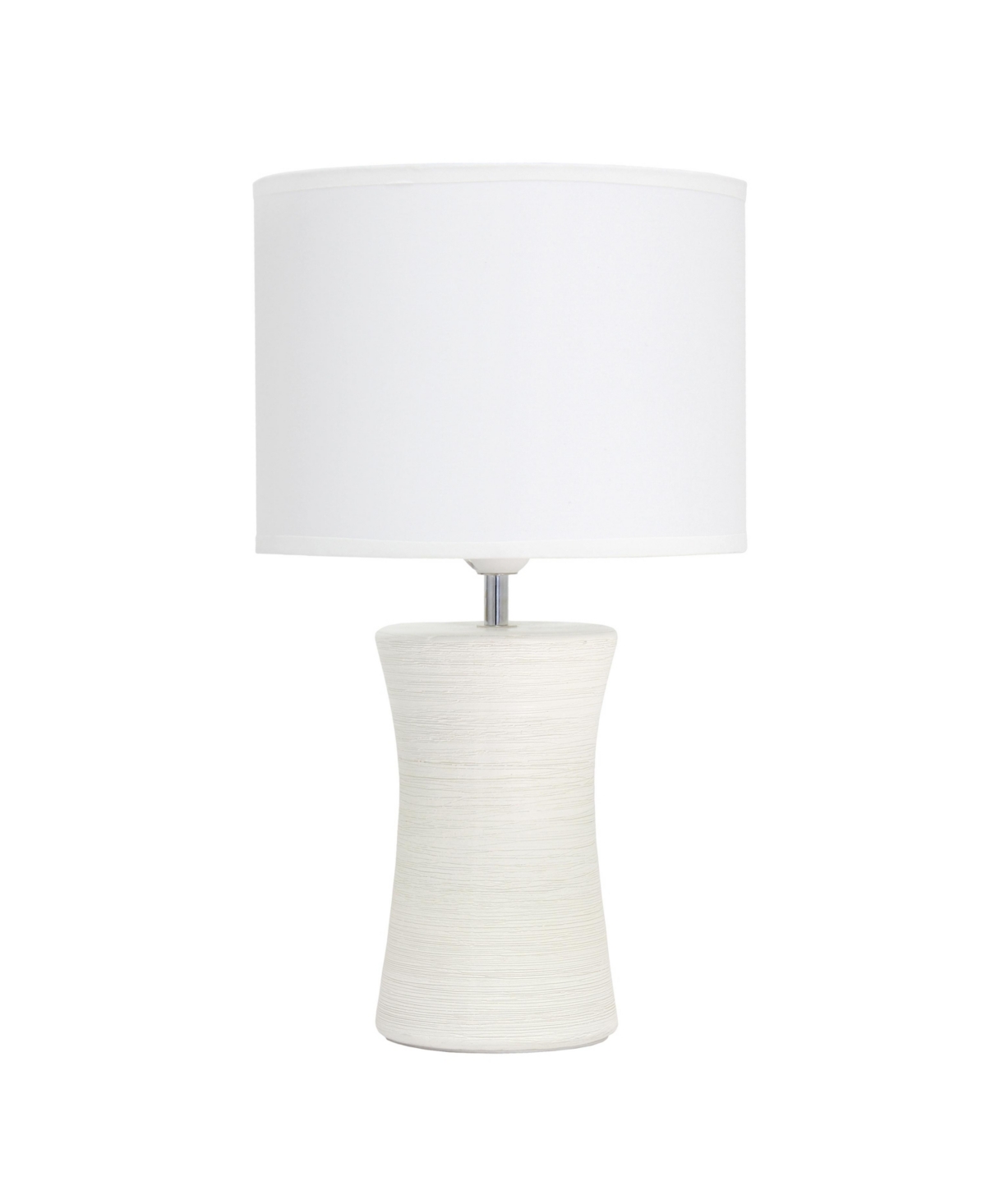 Simple Designs Hourglass Table Lamp In Off White