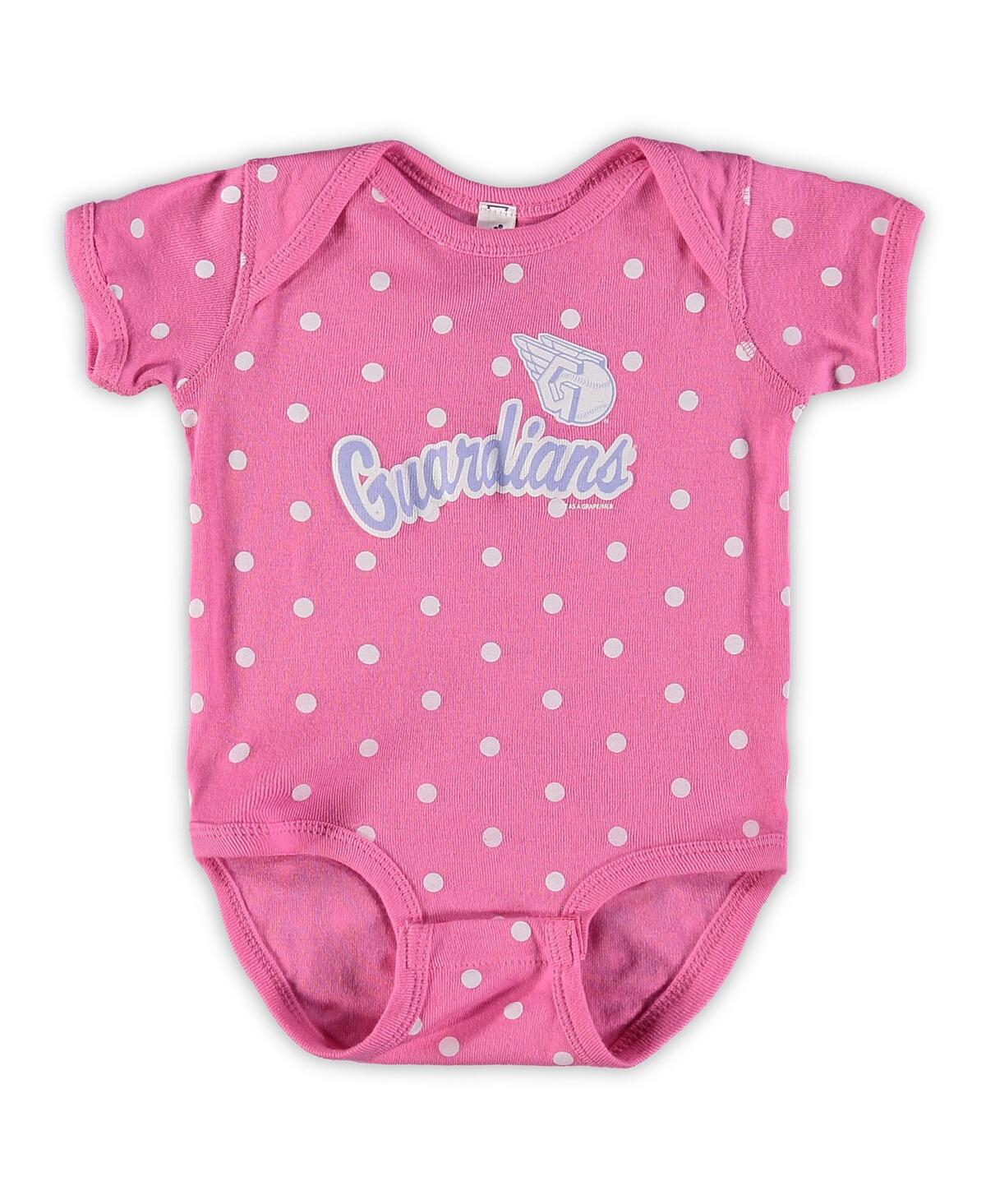 Shop Soft As A Grape Infant Boys And Girls  Pink, Purple Cleveland Guardians 3-pack Rookie Bodysuit Set In Pink,purple