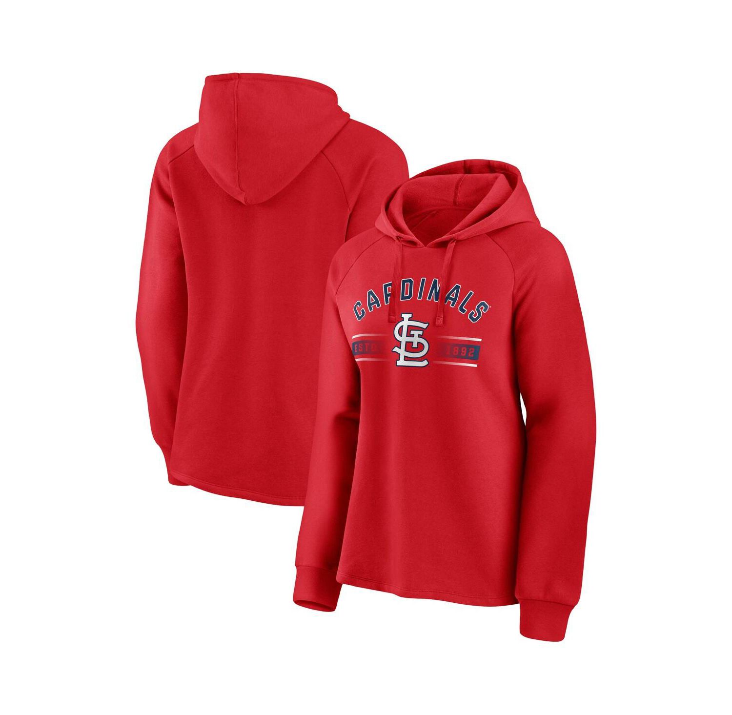 Women's Red St. Louis Cardinals Perfect Play Raglan Pullover Hoodie