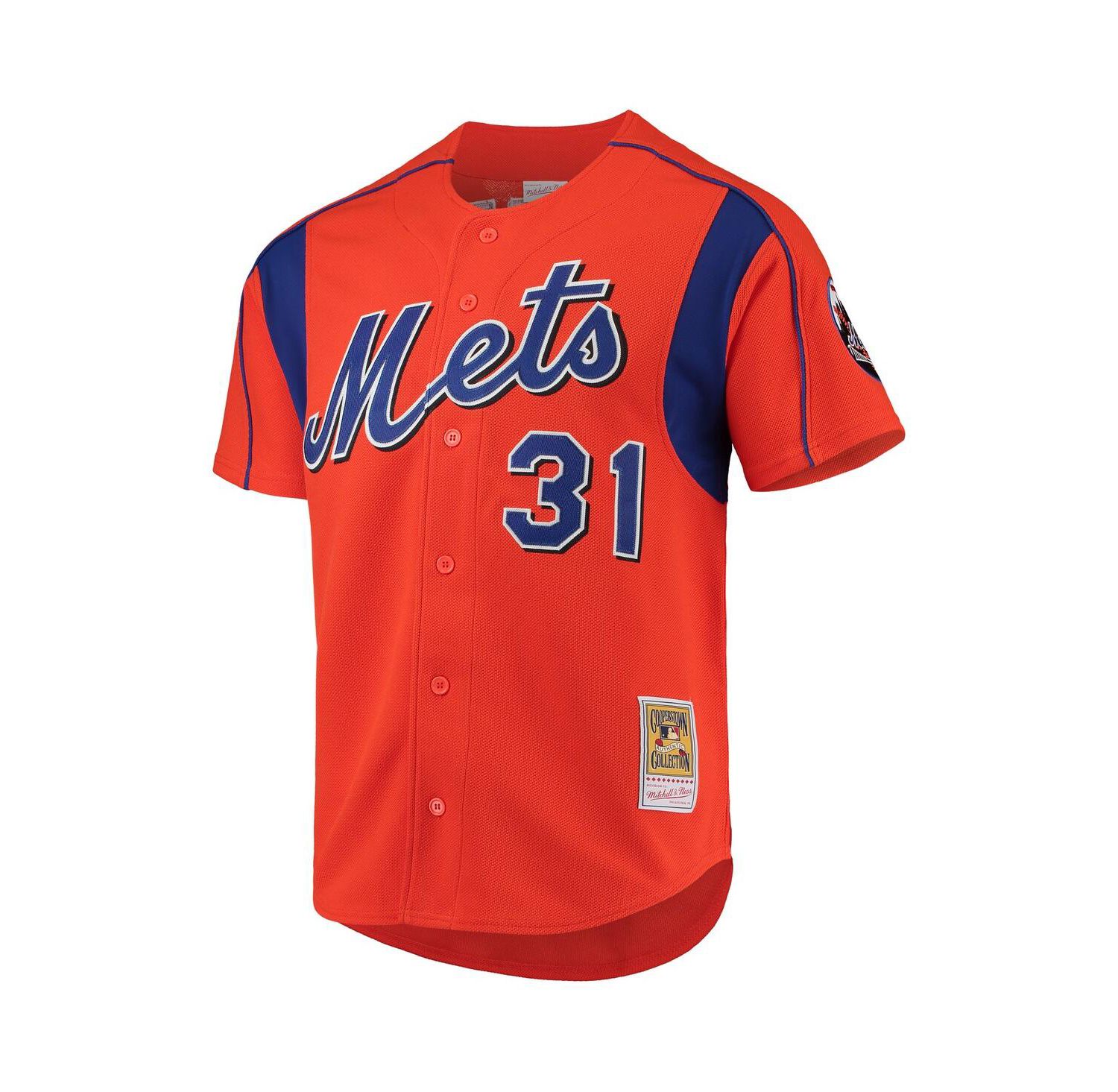 Men's Mike Piazza Orange New York Mets Cooperstown Collection Mesh Batting Practice Jersey