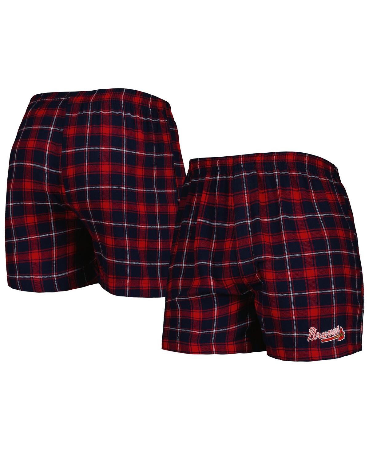 Men's Concepts Sport Red Atlanta Braves Ledger Flannel Boxers - Red