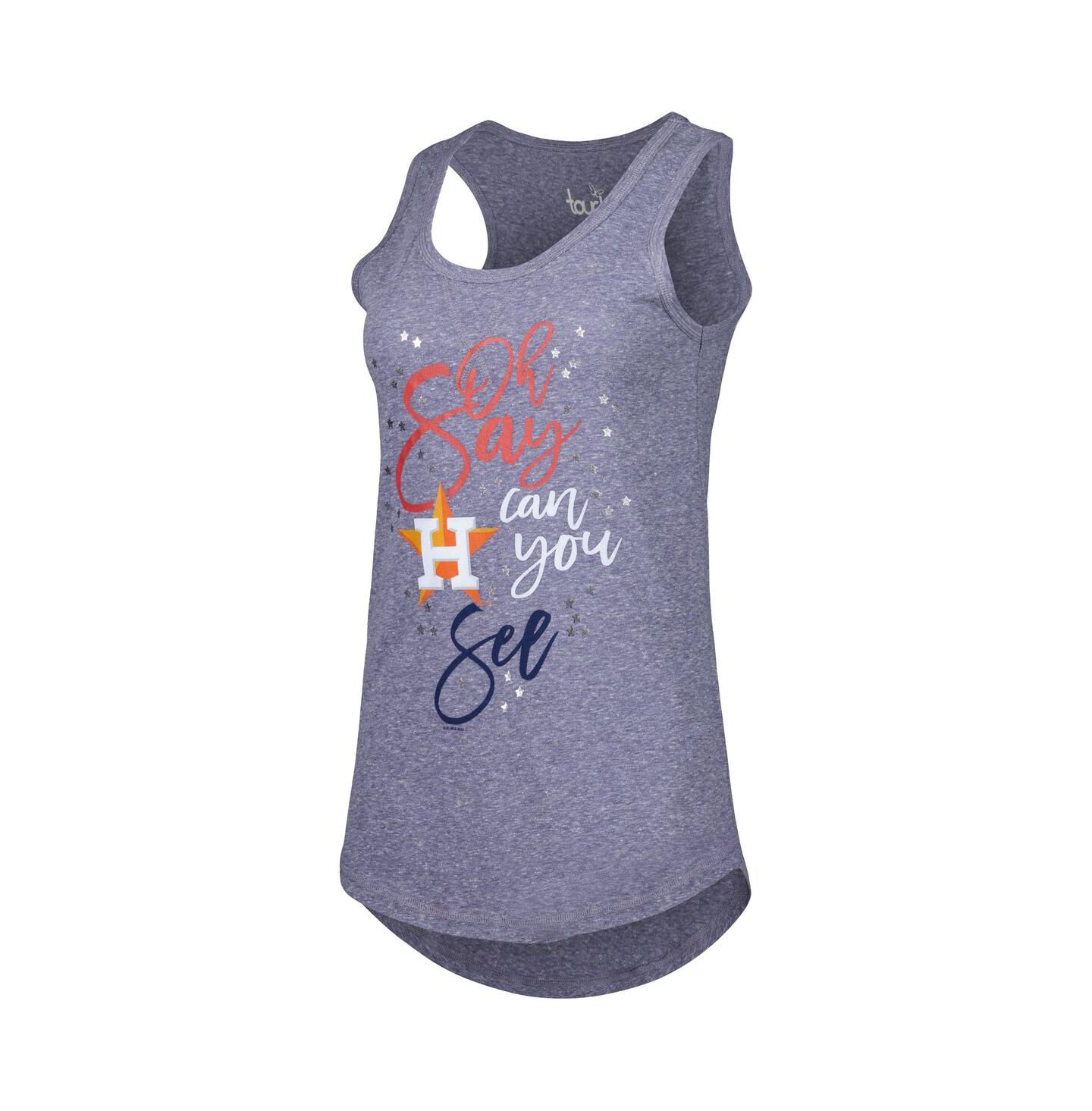 Женский топ Touch Navy Houston Astros Americana Tri-Blend Racerback — фото 3