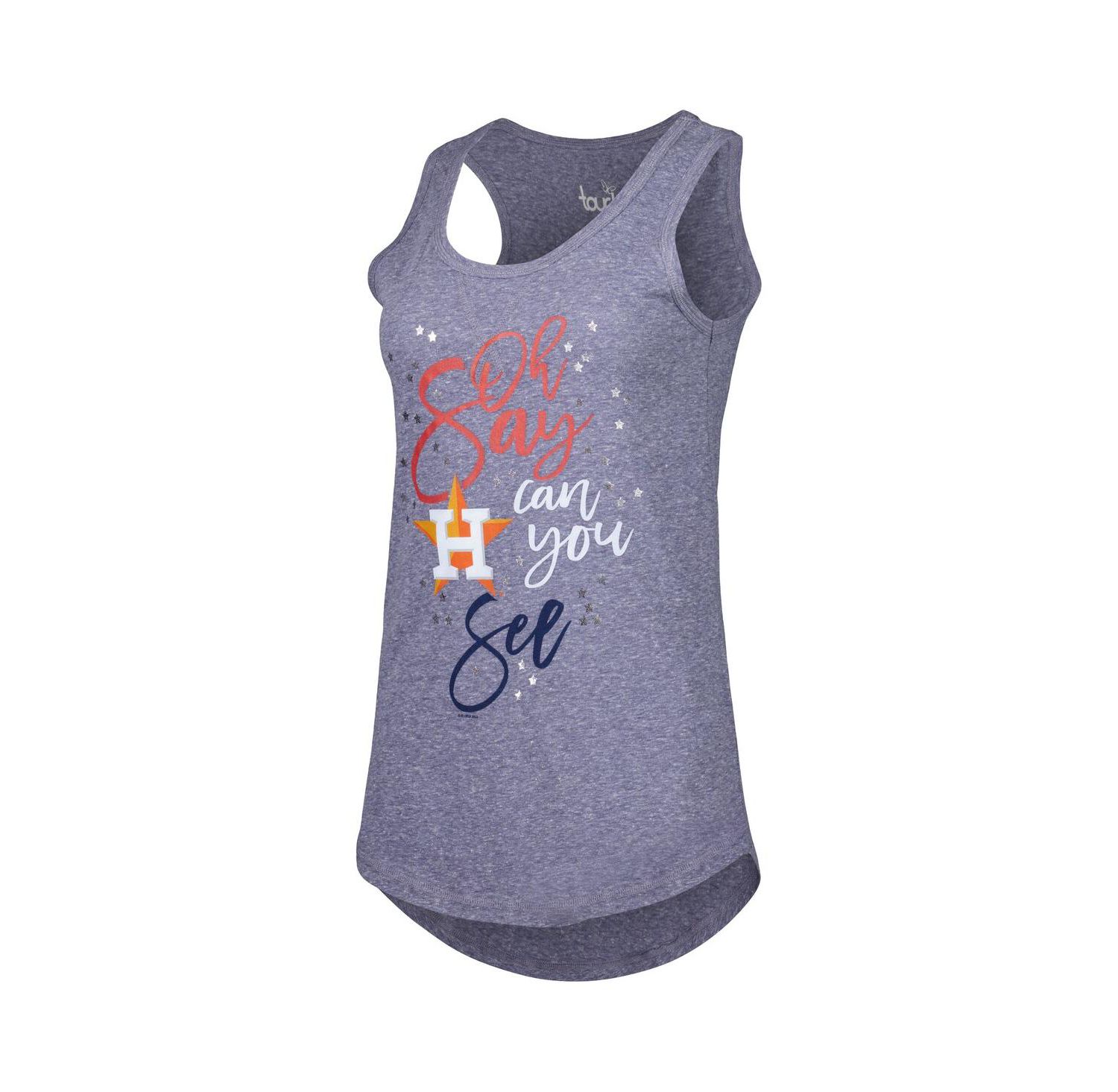 Women's Navy Houston Astros Americana Tri-Blend Racerback Tank Top