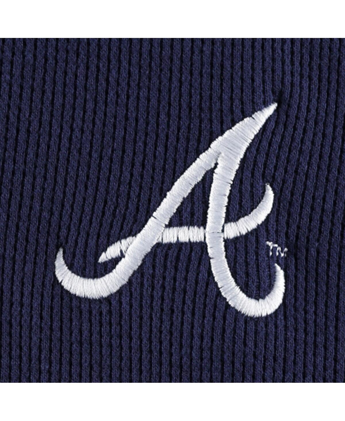 DUNBROOKE MEN'S DUNBROOKE ATLANTA BRAVES NAVY MAVERICK LONG SLEEVE T-SHIRT 