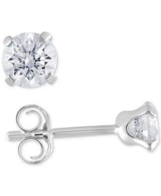 Macy's Diamond Stud Earrings (3/8 Ct. T.w.) In Sterling Silver - Macy's