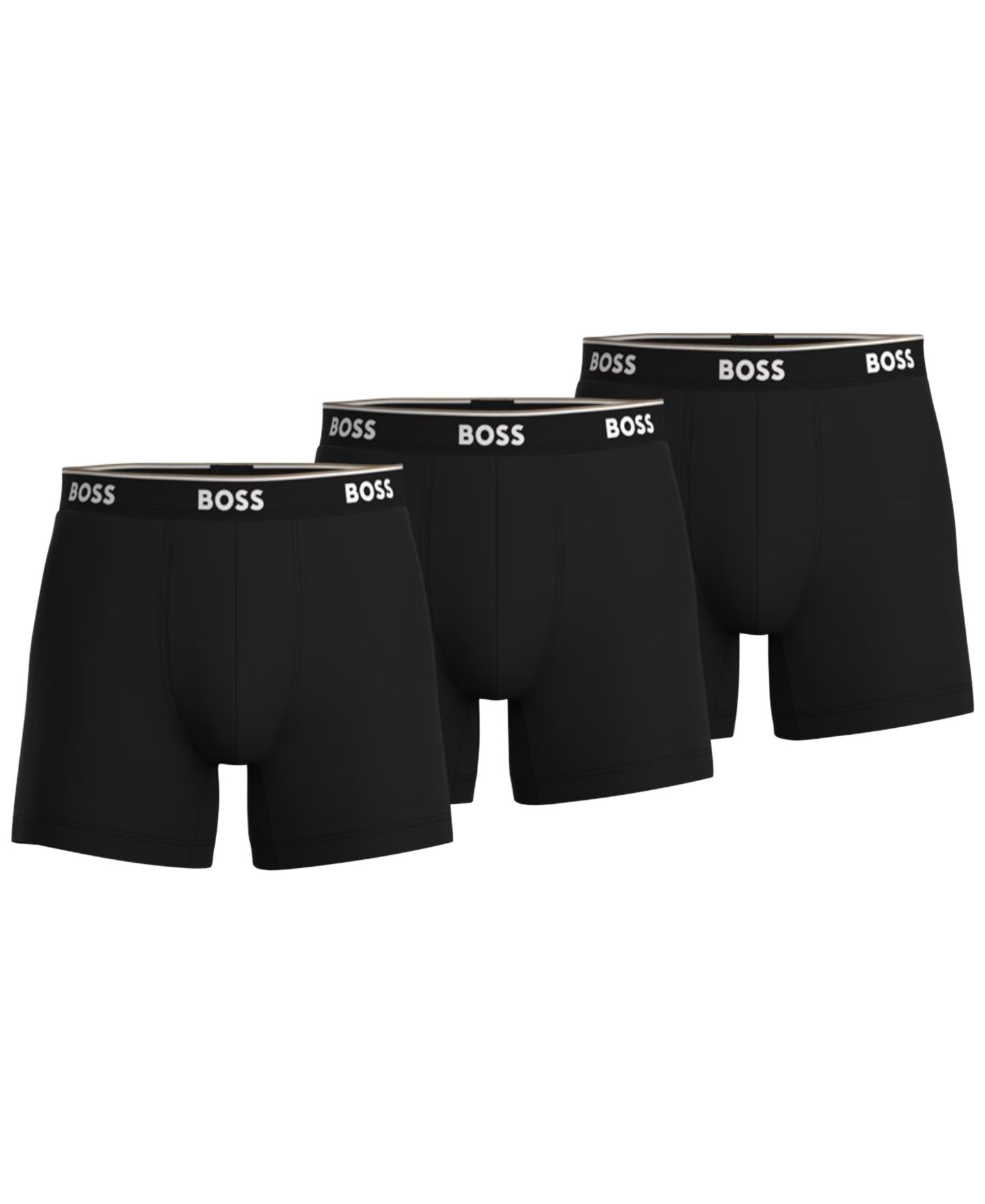 Трусы-боксеры Power для мужчин, хлопок-стрейч, 3 шт. — Hugo Boss, цвет: Чёрный — фото 1