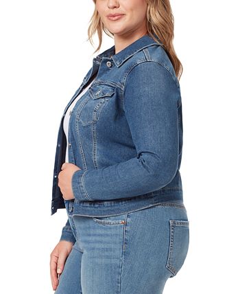 Jessica Simpson Trendy Plus Size Pixie Long Sleeve Denim Jacket