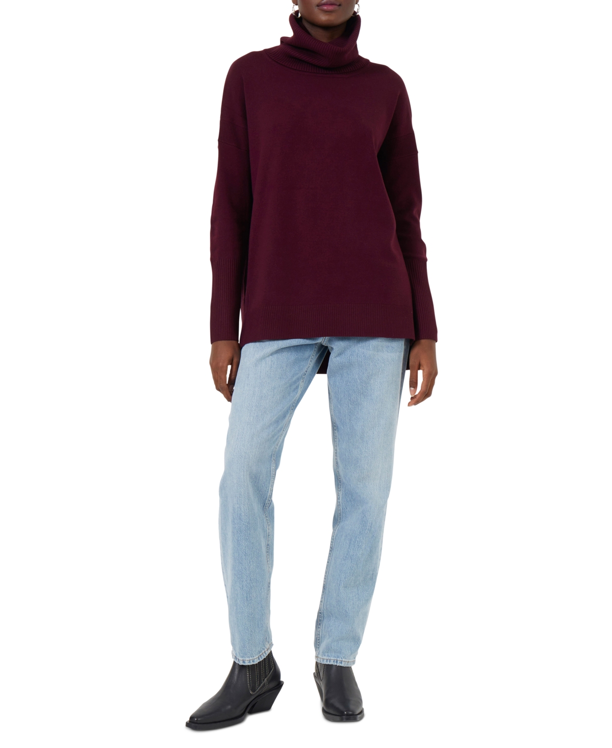 FRENCH CONNECTION WOMEN'S RIBBED COWLNECK SWEATER