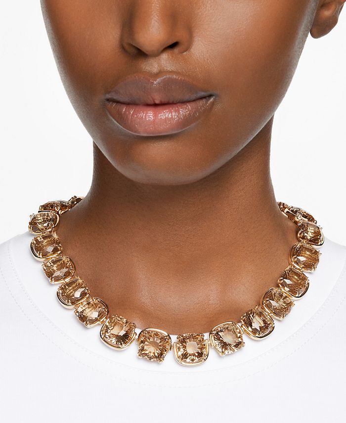 Swarovski Gold-Tone Harmonia Crystal Cushion All Around Necklace